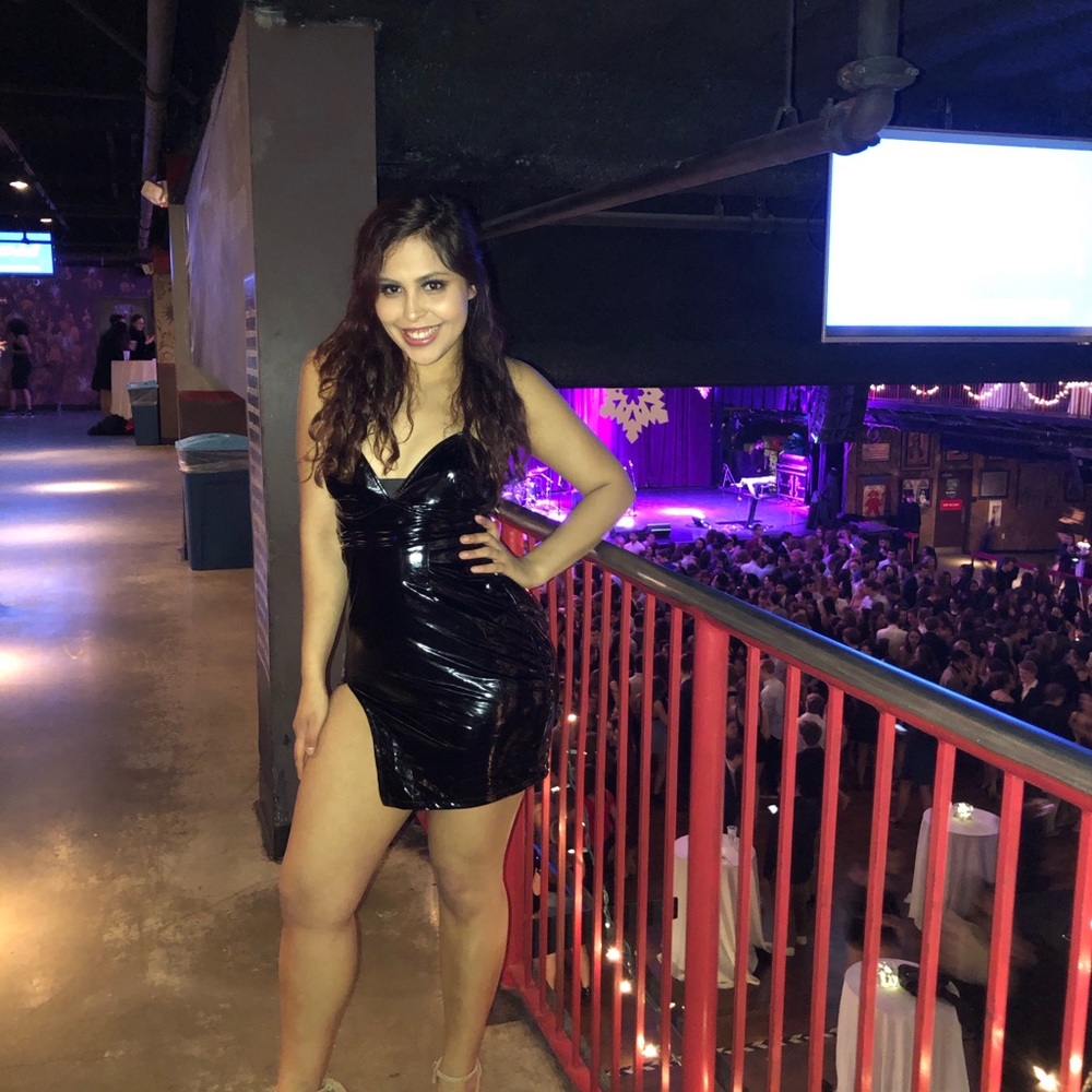 Two piece black leather set